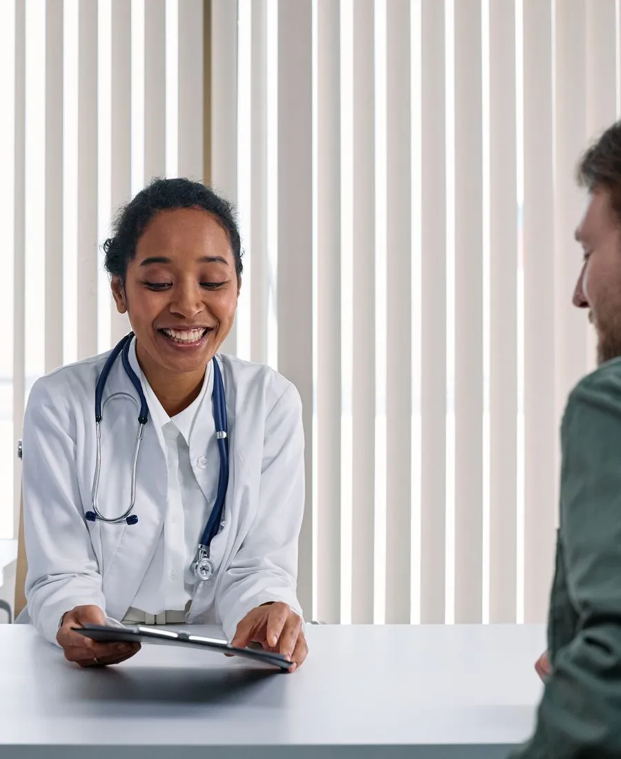 Licensed clinician conducting a telehealth consultation for Zepbound prescription evaluation